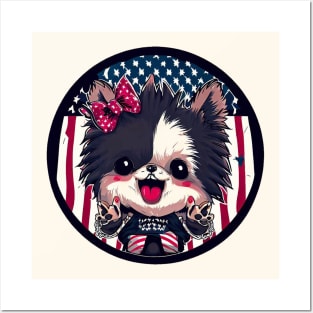 Cute Dog 4th Of July Punk Patriot Posters and Art